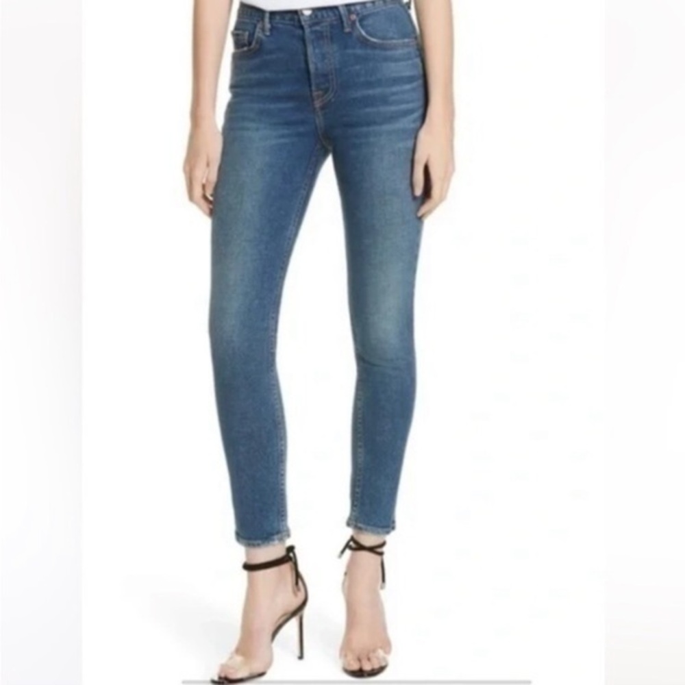 Grlfrnd Yasmin Joan Jett Cropped Blue Jeans